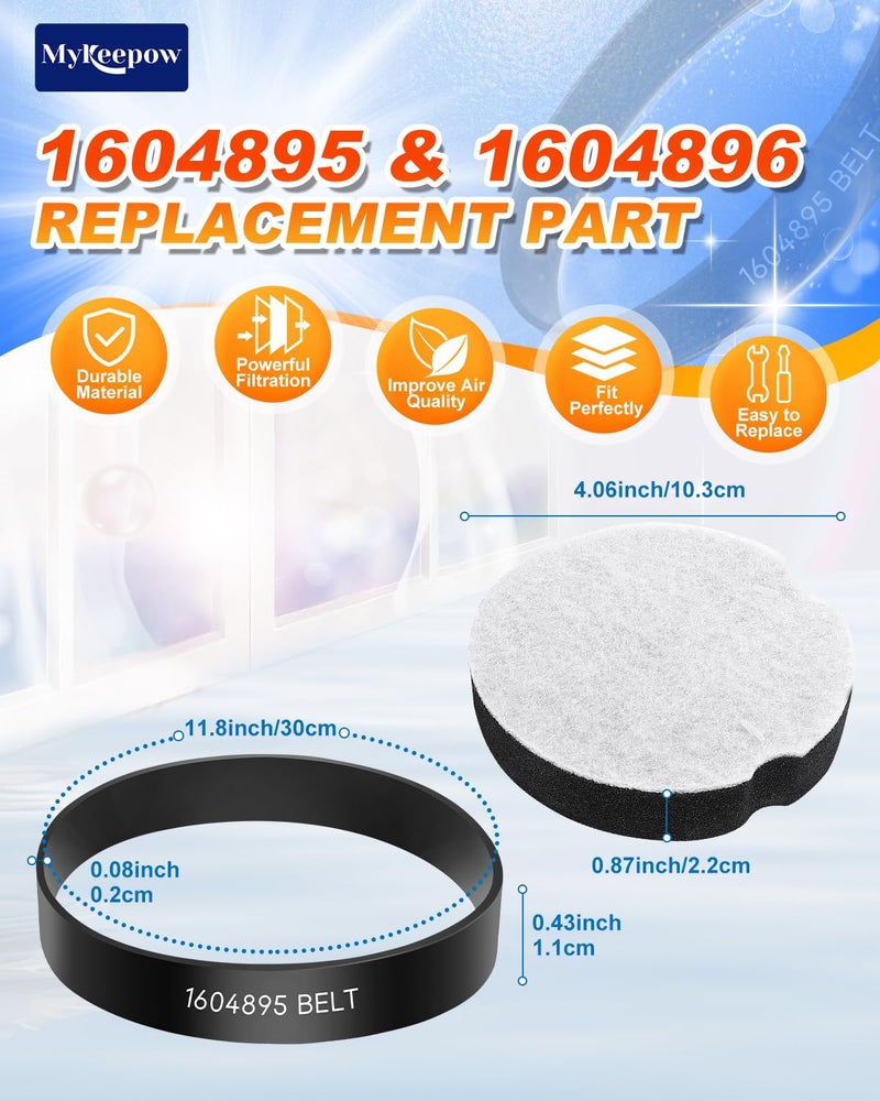 KEEPOW Vacuum Filter Compatible with Bissell Powerforce Compact Upright Vacuum, 1604895 Belt for Model 2112, 1520, 2690, 3508, 23T7, 23T7V, 3130, 21129, Part 1604895/1604896 - Image 3